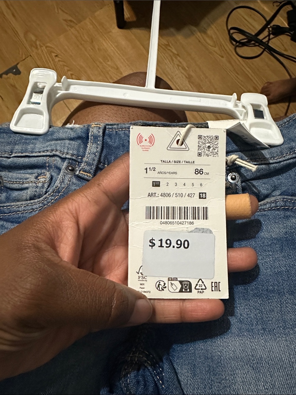 Zara Kids Dark Blue Roll-Cuff Denim Shorts - Picture 5 of 6